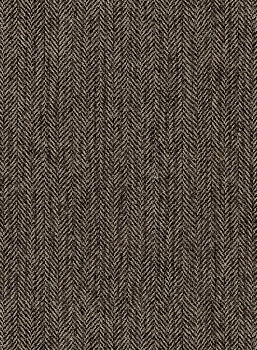 Vintage Dark Brown Herringbone Tweed Suit - Image 11