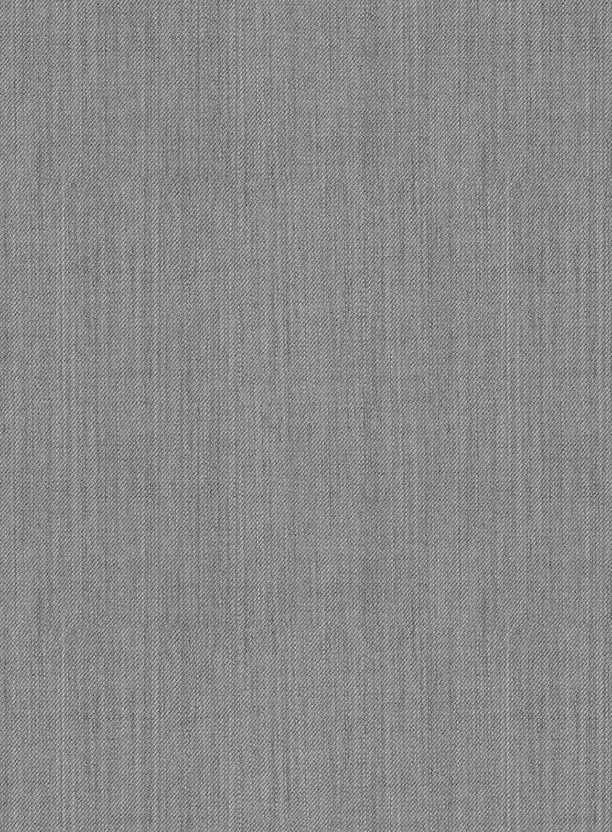 Worsted Light Gray Wool Double Breasted Suit - Image 8